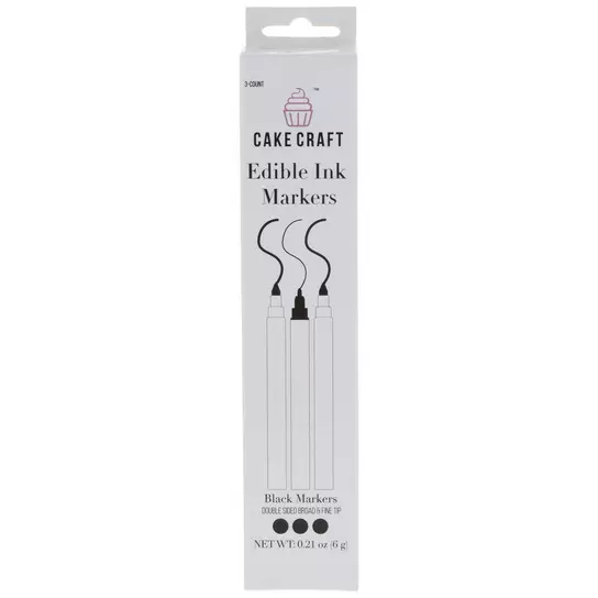 Black Edible Ink Markers - 3 Piece Set, Hobby Lobby
